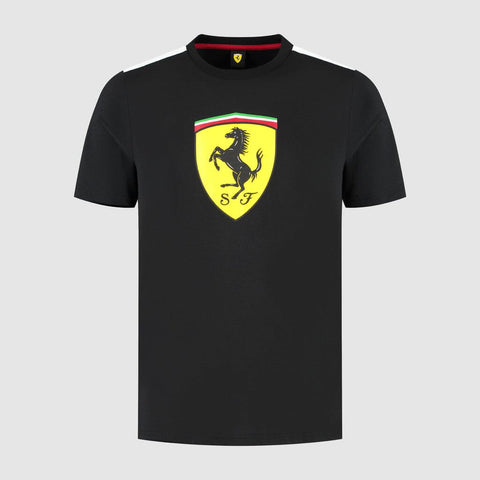 Scuderia Ferrari F1 Men's Large Shield T-Shirt -Dark Cherry/Puma Black