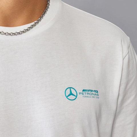 Mercedes Benz AMG Petronas F1 Men's Small Logo T-Shirt - Black/White