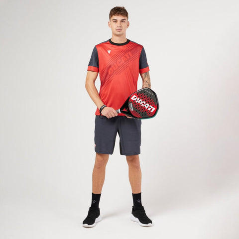 Ducati x Macron Men's Padel T-Shirt - Red/Black