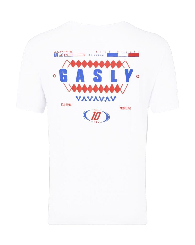 Alpine Racing F1 Pierre Gasly Relaxed Fit T-Shirt- White/French Navy