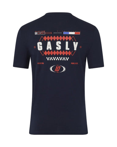 Alpine Racing F1 Pierre Gasly Relaxed Fit T-Shirt- White/French Navy