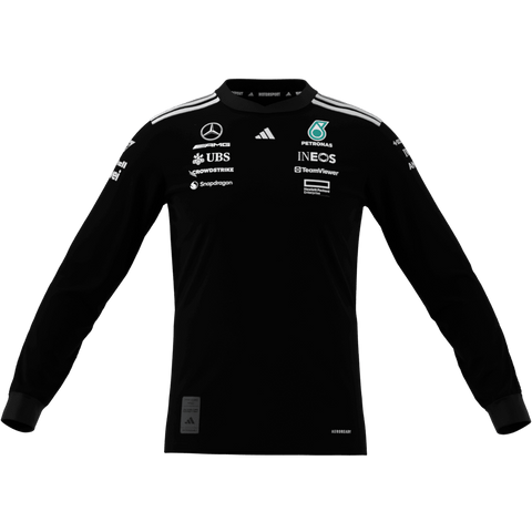 Mercedes - AMG Petronas Formula One 2025 Men's Team Long Sleeve Jersey - Black/White