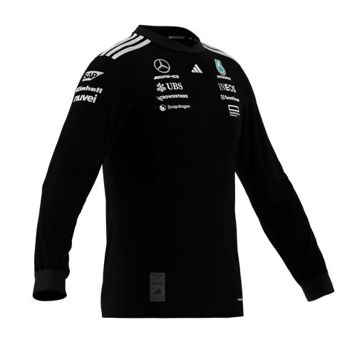 Mercedes - AMG Petronas Formula One 2025 Men's Team Long Sleeve Jersey - Black/White