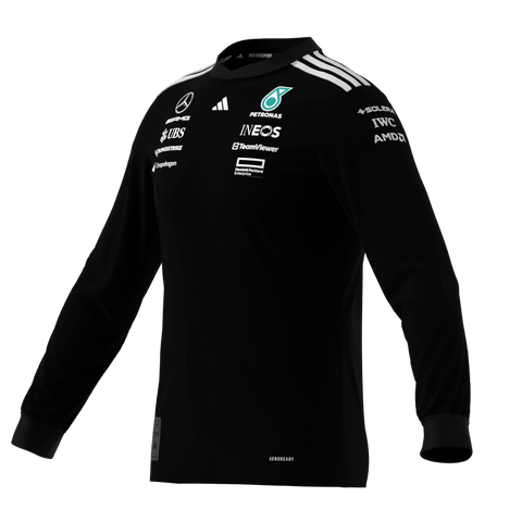 Mercedes - AMG Petronas Formula One 2025 Men's Team Long Sleeve Jersey - Black/White