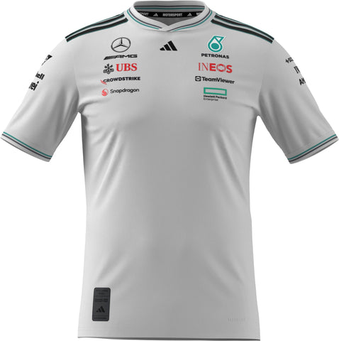 Mercedes - AMG Petronas Formula One 2025 Men's Team Driver Authentic Jersey - White/Black