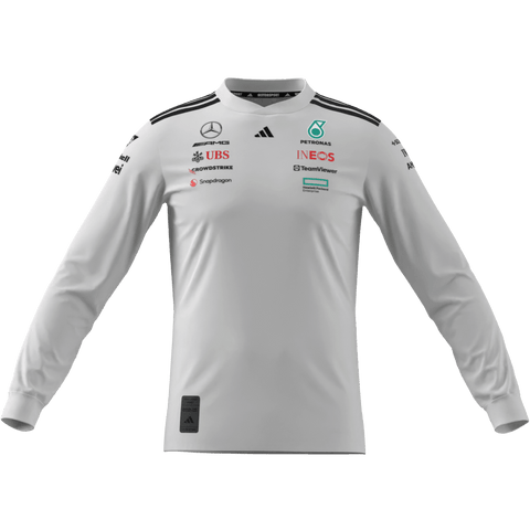 Mercedes - AMG Petronas Formula One 2025 Men's Team Long Sleeve Jersey - Black/White