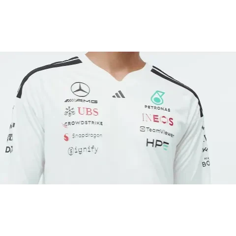 Mercedes - AMG Petronas Formula One 2026 Men's Team Long Sleeve Jersey T-Shirt - Black/White