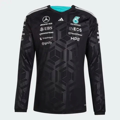 Mercedes - AMG Petronas Formula One 2026 Men's Team Long Sleeve Jersey T-Shirt - Black/White