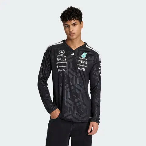 Mercedes - AMG Petronas Formula One 2026 Men's Team Long Sleeve Jersey T-Shirt - Black/White