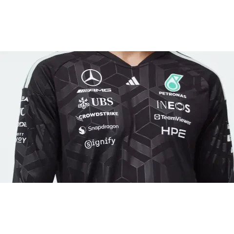 Mercedes - AMG Petronas Formula One 2026 Men's Team Long Sleeve Jersey T-Shirt - Black/White