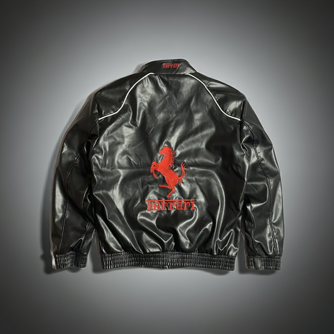 Ferrari F1 Leather Jacket [Black & Red]