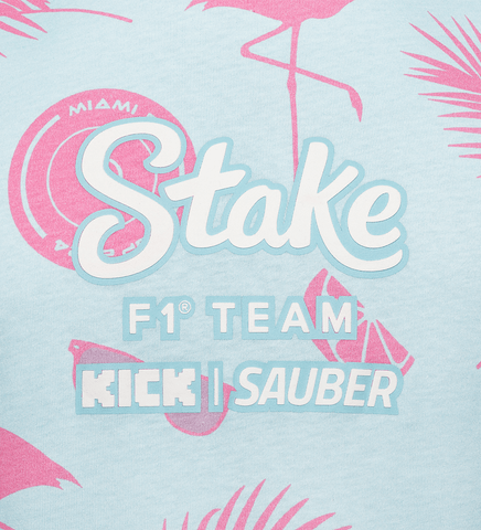 Stake F1 Kick Sauber Men's Special Edition Miami GP AOP T-Shirt - Blue