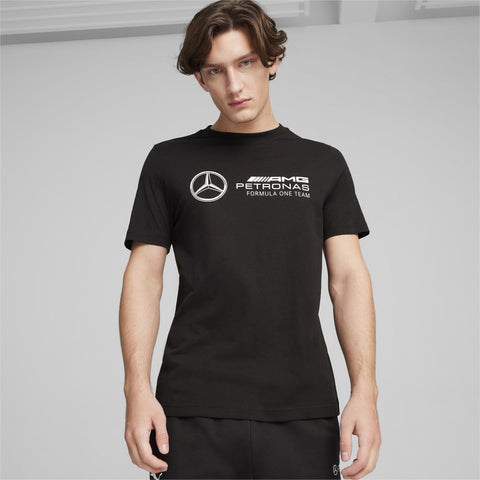 Mercedes Benz AMG Petronas F1 Puma Men's Large Logo T-Shirt - Black/Silver/Green