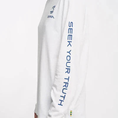Ayrton Senna F1 Men's Legacy Long Sleeve T-Shirt - Navy/White