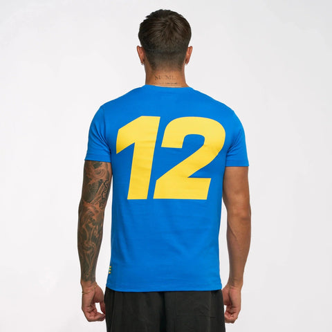 Ayrton Senna F1 Men's #Senna T-Shirt - Blue/Yellow/White