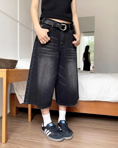 Baggy Jean Shorts Womens