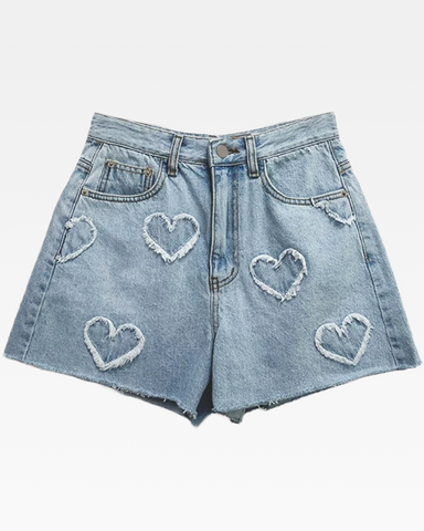 Denim Heart Shorts