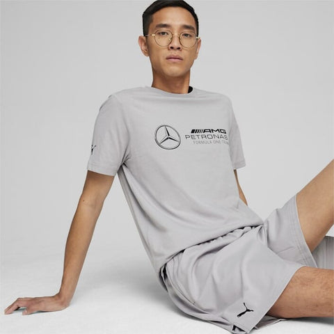 Mercedes Benz AMG Petronas F1 Puma Men's Large Logo T-Shirt - Black/Silver/Green