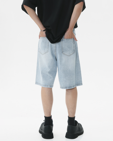 Light Blue Denim Shorts Mens