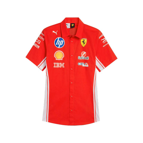 Scuderia Ferrari F1 2026 Men's Team Button Down Shirt - Puma Red